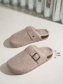 Women's Fashionable Outdoor Commute Daily Home Casual Comfortable Warm Slippers, Autumn/Winter - Beige - View 5