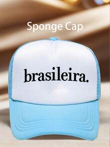 1pc Men Hat 'brasileira.' Printed Hats For Men Adjustable Design UV Protection Perfect For Outdoor Trips, Everyday Wear, Beach Parties, And Sports. - Multicolor - View 12