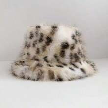 New Hot-Selling Fashion Personalized Versatile Autumn/Winter Women's Leopard Print Plush Bucket Hat - Soft Comfortable Thickened Winter Hat, Suitable For Cold Weather Outdoor Travel. Autumn - Leopard - View 2