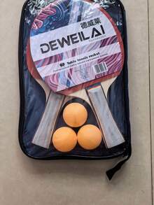 1 Set Portable Table Tennis Racket Set With Retractable Net, 2 Paddles, 6 Balls, Drawstring Storage Bag - PVC Double-Sided Rubber Elastic, Beginner Double Paddles Adult Outdoor Sports Equipment For Table Tennis Training And Racket Sports - Multicolor - View 6
