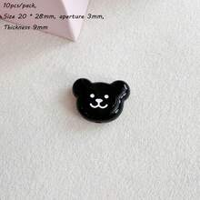 Solid Color Dripping Oil Smiling Face Acrylic Bear Head Pendant DIY Handmade Keychain Bag Hanging Accessories Gift Matching - Multicolor - View 19