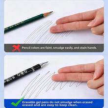 3pcs Neutral Pens, Erasable Gel Pens 0.7mm, Black Red Blue Green Multicolor Clickable Erasable Pens, Smooth Writing, Clear Handwriting, Erasable Without Leaving Traces, Not Easy To Stain Hands, Homework Practice Notebook Marking Colored Pens, Large Capacity Office And Study Stationery, Durable And Easy To Use, Essential Writing Tools For Back To School - Rectangle - View 5