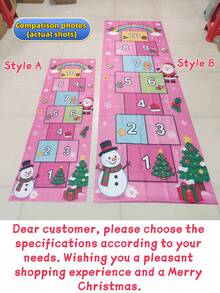 1pc Christmas Theme Party Activity Single-Step Jump Game Mat, Suitable For Birthday, New Year, Christmas And Holiday Gifts, Celebration Events, Fun Party Accessories, Interactive Games, Team Challenge Mat - Multicolor - View 3