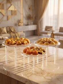 Dessert Tray Transparent Round Acrylic Cake Stand Transparent Cupcake Stand Dessert Cupcake Pastry Candy Display Rack Suitable For Dessert Table Birthday Party Wedding Event Birthday Decoration - Transparent - View 2