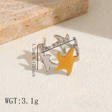 1/5pcs Color Block Stainless Steel Open Rings, Fashionable Women's Rust-Proof Rings, Durable Dual-Tone Rings, Suitable For Daily Wear - Color Block - View 14