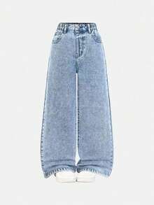 Youth Girl Casual Fashion Jeans - Blue - View 2