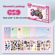 1pc Sticker Puzzle - Children's 3D Geometric Collage Sticker, Handmade DIY Intelligence Puzzle Sticker, Focus Training Early Education Educational Toy, Educational Activity Book, Suitable For Adults, Cultivate Creativity And Motor Skills, Includes Animals, Shapes, Colors - Birthday, Christmas, Halloween Gifts - Multicolor - View 8