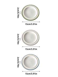 1pc Ins Korean Style Minimalist Afternoon Tea Dessert Plate, Mini Ceramic Underglaze Colored Dish, Suitable For Cafe, Home, Restaurant, Party, Ball, Office - Multicolor - View 2