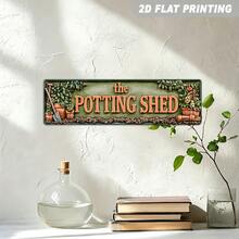2D Flat Single Piece Metal Sign, Garden Shed Wall Hanging Decor, Rustic Home Kitchen Farmhouse Decorative Plaque, 3.94X15.75 Inches (Random Style) - A - View 6
