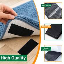 60pcs/30pairs Hook And Loop Fasteners, Large 4cm*6cm, Strong Adhesive Backing, Reusable Straps, Double-Sided Tape, No Residue, Suitable For Sofa Cushions, Bed Sheets, Floor Mats, Blankets - 60pcs/30pairs - View 2