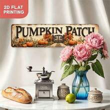 2D Flat Vintage Sign "Pumpkin Patch" 1pc, Rustic Style Wall Decor, Suitable For Home Farmhouse Cafe Garage Patio Bedroom Porch And Garden, Durable And Easy To Install, Multi-Purpose English Yard (Random Style) - A - View 5