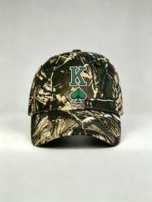 1pc Gothic Men Camo Hat King Of Spades Embroidery Baseball Cap Adjustable Design Stylish Hiking Hat Great For Parties, Hiking, And Sun Protection - Camouflage - View 11