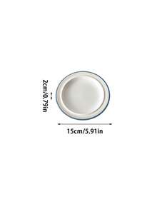 1pc Ins Korean Style Minimalist Afternoon Tea Dessert Plate, Mini Ceramic Underglaze Colored Dish, Suitable For Cafe, Home, Restaurant, Party, Ball, Office - Multicolor - View 10