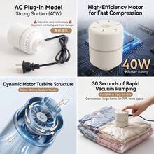 AOYI Fully Automatic Portable Mini Handheld Electric Vacuum Pump For Furniture Storage, Home Clothing And Bedding Storage Bags - US A Type Plug(110-127V) - View 3