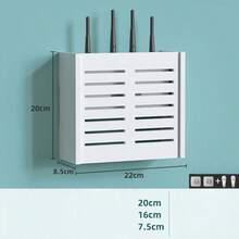 Wireless WiFi Router Storage Box, Large Capacity Multi-Layer Storage Box, Wall-Mounted Router Cable Box, Shelf Storage Organizer Box, Wall-Mounted Router Cable Box, Shelf Storage Organizer Box, Phone Holder, Desktop Phone Holder Box - Multicolor - View 3