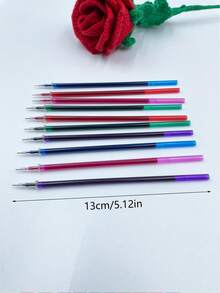 10pcs Water-Soluble Pen Refills, Washable Fabric Marking Pen Refills, Includes Red, Blue, Green, Purple, Rose Red 5 Colors To Choose From, Suitable For Different Fabric Background Colors, Applicable For Cross Stitch Tracing, Embroidery Positioning, Patchwork Marking And Other Various Crafting Scenarios - Erasable Pen Refills - View 7