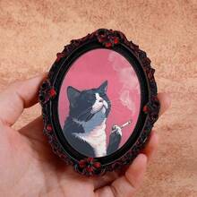 Creative Multi-Style Vintage Animal Wooden Fridge Magnets, European Carved Photo Frame, Cat & Dog Stickers, Home Decor - one-size - View 9