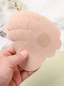 (40/20/10pcs) Bantalan Pengangkat Payudara Tak Terlihat untuk Payudara Besar & Ukuran Plus, Penutup Puting Seksi Anti-Silau, Penutup Lembut, Puting Tidak Terlihat Tembus Pandang - Krem - View 6