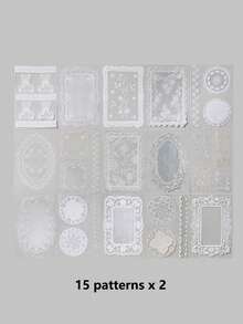 1 Book 30 Sheets Vintage White Lace Trim Decorative PET Stickers For Planner - DT1846 - View 8