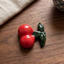 1pc Cute Realistic Sunflower & Cherry Ceramic Chopstick Holder, Mini Chopstick Rest, Home Hotel Restaurant Table Decor Accessory - View 10