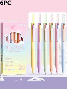 6PCS Colored Pens, Gel Pens, Quick Dry Ink Pens, 0.5mm Fine Point Black Ink Pens Smooth Writing Pens, Writing School Office Supplies, Back To School, School Supplies - Sets - View 14