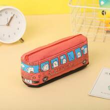 1pc Creative Cartoon Style Large Capacity Bus Shaped Pencil Case For Students, Korean Style - Multicolor - View 17