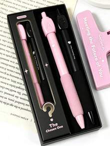 2pcs Creative Student Clickable Rotating Gel Pens, Quick-Dry Smooth Ink, Suitable For Daily Practice, Exams, Writing, Highly Attractive Stress-Relief Rotating Water Pens, Suitable For Holiday Gifts, Office Use - Multicolor - View 5