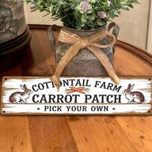 Vintage Easter Metal Sign - Rustic Style 4x16 Inch Wall Decor With Rabbit And Carrot Design, Perfect For Home Kitchen, Cafe, Bakery Or Farmhouse Wall Art, Farmhouse Home Decor (Random Style) - A - View 9