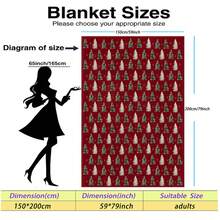 Christmas - Vintage Burgundy Background Christmas Tree Blanket, White & Green Cedar Snowflake Pattern, Skin-Friendly Flannel Throw, Christmas Gift For Living Room, Bed, Leisure - Burgundy - View 7