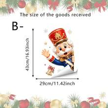 1/2pcs Cute Cartoon Nutcracker Soldier Christmas Window Sticker, Double-Sided Visible PVC Static Adhesion Glass Decal, Suitable For Store Window And Home Holiday Decoration - Multicolor - View 11