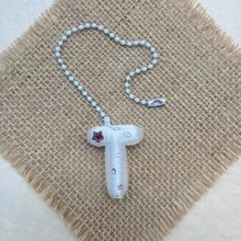 You Can Make Your Own White Diamond Letter Car Rearview Mirror Hanger. It Features A Silver Bead Chain Design, With An Elegant Shiny Cream Texture. It Can Be Easily Hung On The Car's Rearview Mirror And Is A Charming Interior Decoration For Your Car. - Letter Pendant - View 45