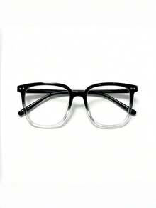 1 Pair Square Gradient Frame Glasses, Rivet Decor, Fashion , Ins Style - A - View 3