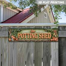 2D Flat Single Piece Metal Sign, Garden Shed Wall Hanging Decor, Rustic Home Kitchen Farmhouse Decorative Plaque, 3.94X15.75 Inches (Random Style) - A - View 3