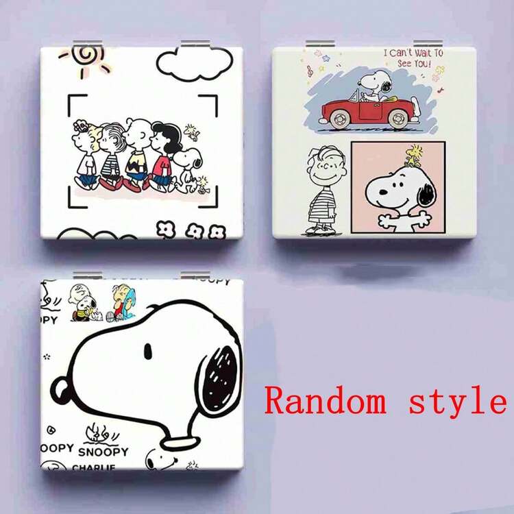 SNOOPY 1件 2026年流行史努比雙面鏡，便攜易收納，方便日常化妝與理容，適合新年、萬聖節、聖誕節送給親友的驚喜禮物（隨機款式） - 彩色 - 查看 7