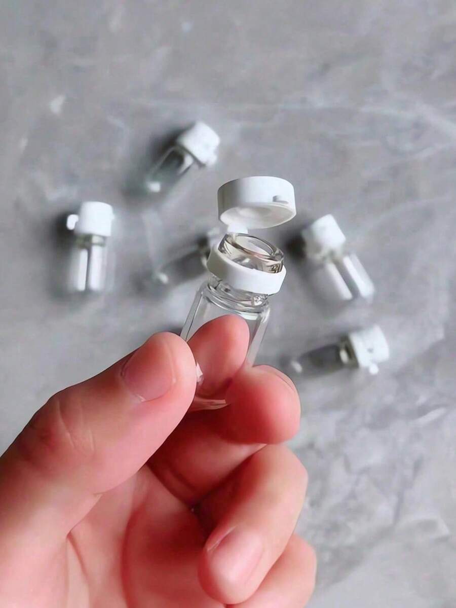 10pcs Portable Travel Cosmetic Dispenser Bottles, Flip Top Travel Bottles, Transparent Leak-Proof Containers, Suitable For Lotion, Hand Soap And Other Liquids - White - View 1