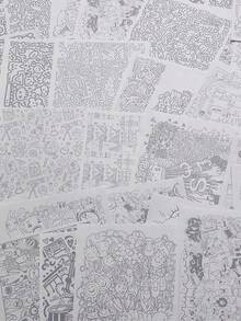 25pcs/50pcs/100pcs Interesting Coloring Drawing Book, Line Drawing Paper, Perfect For DIY Enthusiasts, Social Gatherings, And Interactions. It Can Also Be Used As A Birthday Or Holiday Gift To Pass The Time When Bored In Daily Life - A - View 1