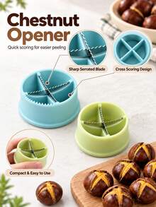 Chestnut Opener And Scoring Tool, Cross-Cut Nut Shell Cutter With Serrated Blade, Designed For Roasted Chestnut Preparation, Makes Peeling Easier, Compact Kitchen Gadget For Effortless Peeling And Prep - View 5