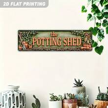 2D Flat Single Piece Metal Sign, Garden Shed Wall Hanging Decor, Rustic Home Kitchen Farmhouse Decorative Plaque, 3.94X15.75 Inches (Random Style) - A - View 7