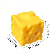 5-7cm Realistic Oversized Cheese Squeeze Stress Relief Toy, Slow Rebound Creative Tofu Ball Handheld Stress Ball, Funny Prank Gift For Adults, Perfect Birthday Or Holiday Gift - Multicolor - View 11