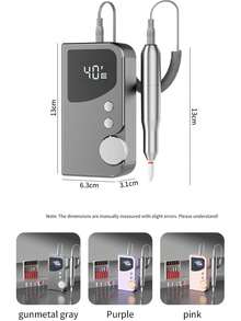 可攜式 2 合 1 新款美甲護理套組：專業美甲磨甲機與 UV/LED 美甲燈，可完成美甲護理與固化過程，電動美甲修甲組，合金機身，專業美甲磨甲機 USB 充電 1200mAh 長效續航 - 彩色 - 查看 11