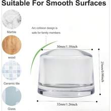 5pcs Self-Adhesive Door Stopper, Rubber Wall Buffer Pad, Floor Mounted Door Stopper, Anti-Collision Wall Protector, Suitable For Shower Room Indoor Door, Prevent Wall Damage - 5pcs - View 2