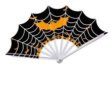 1pc Halloween Themed Spider Web Print Folding Fan, Handheld Decorative Fan, Costume Party Styling Prop, Holiday Party Small Gift - Multicolor - View 8