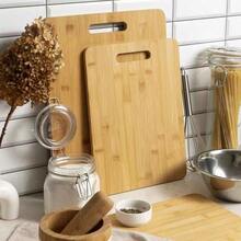 Large Organic Bamboo Cutting Board With Cutout Handle For Kitchen - Heavy Duty Wooden Chopping Board For Meat, Vegetables, Cheese & Fruit - Reversible Food Prep Block & Charcuterie Serving Tray - Ginger - View 2
