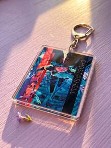 1Pc/6Pcs Cyberpunk Sci-Fi Themed Acrylic Keychains, Including Night City License Plate, Lucy, Samurai Logo, Militech Asset Tag And Radiation Symbol Designs, Fashionable Bag Charms, Suitable For Back To School, Gift For Anime Fans - Multicolor - View 8