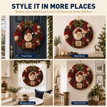IAGREEA Kit DIY Karangan Bunga Kain 3D untuk Dewasa - Cocok untuk Pemula, Dekorasi Gantung Natal untuk Pintu Depan, Jendela, dan Dinding. Dekorasi Rumah Penting, Hadiah Natal Sempurna, Cocok untuk Dekorasi Pintu Buatan Tangan Dewasa. - A - View 5