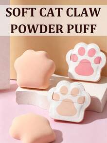 4/2pcs Cat Claw Sponge Puff, Cotton Soft Puff, Reusable, Suitable For Face, Foundation Make-Up And Concealer Mixing Tools, Multi-Purpose Dry/Wet Use, Makeup Tools - Multicolor - View 1