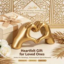 Small Heart Hand Sculpture Decor, Suitable For Living Room, Bedroom, Bookshelf, Coffee Table And Office Display, Love Finger Statue Modern Aesthetic Home Decor, Wedding, Christmas, Birthday Exclusive Gift (Random Color) - Multicolor - View 6