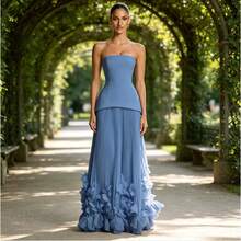 Women Formal & Evening Dresses - Gray Blue - View 1