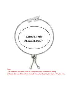 1Pc 3mm Stainless Steel Box Chain Bracelet With Elephant Cross Flower Bike Geometric Charm Minimalist Men Jewelry Gift - Silver - View 2