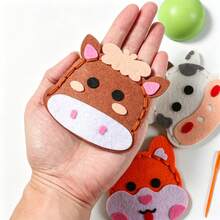 6Pcs Farm Animals Felt Sewing Craft Kit For Kids, DIY Handmade Animal Keychain Pendant Making Set, Comes With Needles, Sewing Thread & Bead Chains(Color Random),Educational Beginner Sewing Art Craft Supplies,Birthday Holiday Gift For Boys Girls - Multicolor - View 4